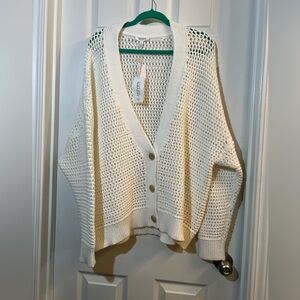 🦋 NWT Elegant off white Haven Open-Knit Cardigan size xlarge